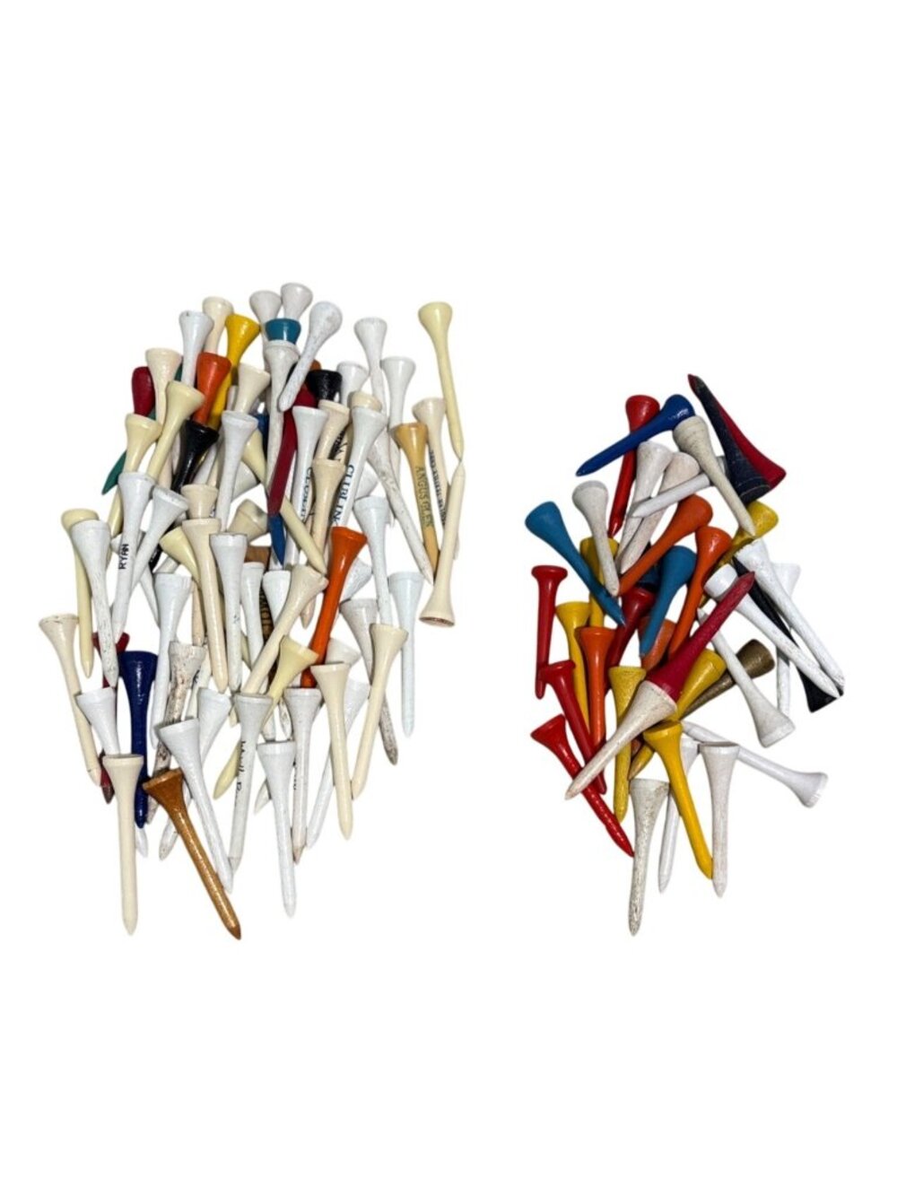 Golf Tees Mixed Lot 1.75 - 2" Length 100 + Exact Lot Wood Plastic